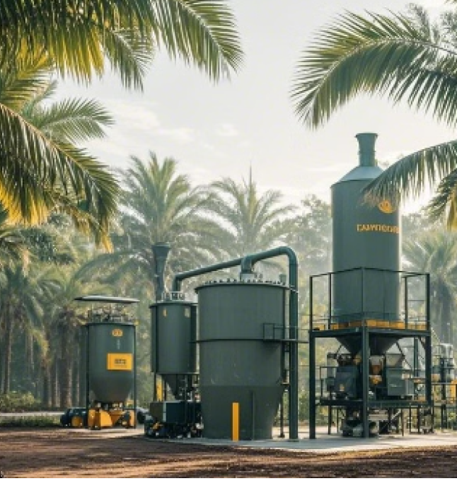 Oil palm waste gasification power generation integrated system